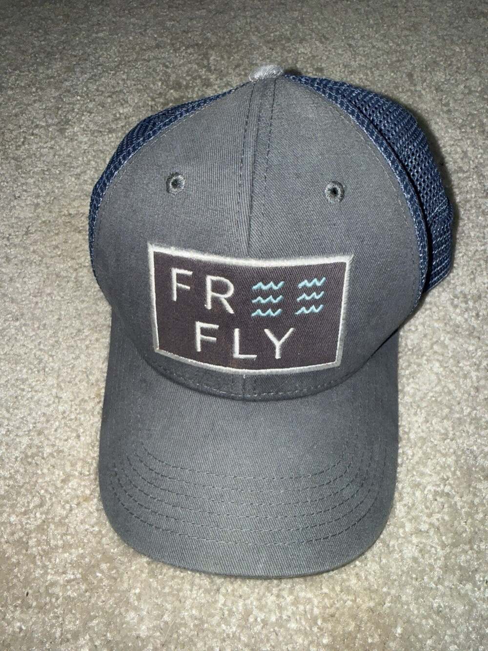 Free Fly Mens Mesh Back Trucker Hat Cap Adjustable Snapback Slate Gray Waves